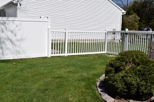 White vinyl backyard fences